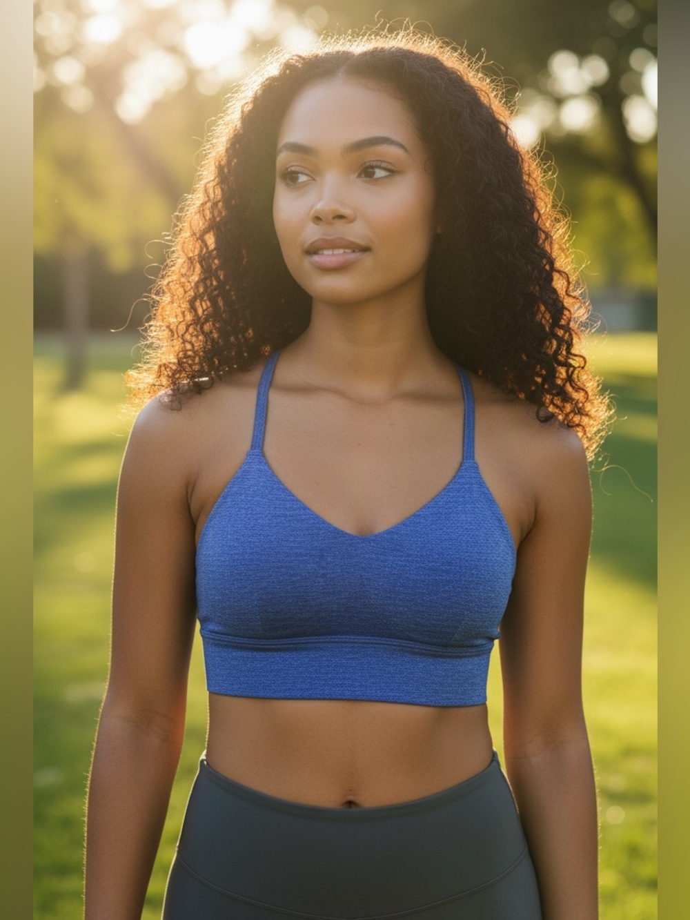 Joy Lab Strappy Sports Bra in Heather blue size XS